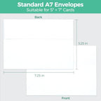 Ohuhu A7 Printable White 5x7 Self-Seal Envelopes 1000-Pack - Image 2