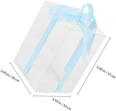 Healvian PVC Gift Box Set with Ribbon, 8 Pieces, 10x10x15cm - Image 2