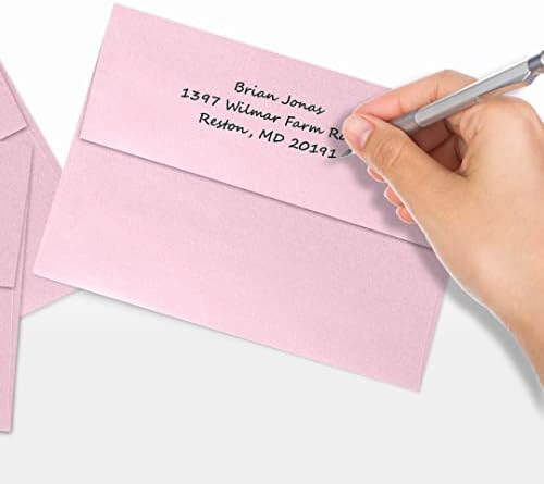 LUXPaper A7 Invitation Envelopes | Peel & Press | 5 1/4" x 7 1/4" | Rose Quartz Metallic | 80lb. Text | 250 Qty - Image 6