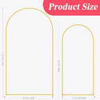 Asee'm Gold Metal Wedding Arch Backdrop Stand Set of 2 (7.2FT, 6FT) - Image 2