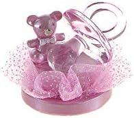 Keepsake Figurine 12 pcs Large Pink Pacifier with Teddy Bear | Awesome Decorations or Party Favors | for Pregnancy Announcements, Gender Reveals, Birthday and Special Celebrations - Image 2