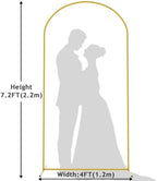 Wokceer 7.2FT Arch Backdrop Stand Gold Metal Wedding Arch Backdrop Stand - Image 2