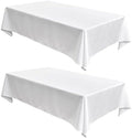 Fitable 2 Pack White Faux Linen Tablecloths Rectangle 60x102 Inch by Fitable