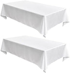 Fitable 2 Pack White Faux Linen Tablecloths Rectangle 60x84 Inch by Fitable