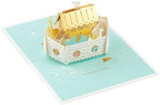 Hallmark 3D & Pop Up New Baby Card, Noah's Ark Design, Animals, Girl, Boy, Gold, Blue - Image 2