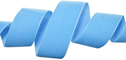 Morex Ribbon 012 Nylvalour Swiss Velvet Ribbon, Copenhagen Blue - Image 2