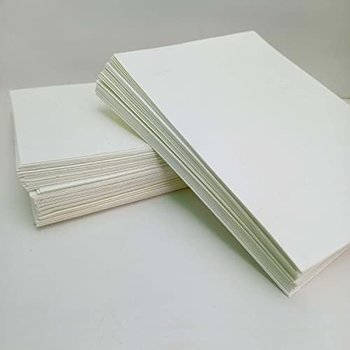 E-Tailor® 5x7 Wedding Invitation Paper, Baby Shower Card Stock Handmade Paper, Cotton Paper, Wedding Paper, Smooth Watercolor Paper, Calligraphy Paper, Rag Paper 300gsm Pack of 50 Blank Card Stock by E-Tailor