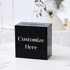 UNIQOOO Black Acrylic Wedding Card Box with Slot, Thick DIY Large 10x10x5.5 inch w/No Print, Wedding Receptions Wishing Well Money Box, Birthday, Memory Box, Suggestion Boxes, Acrylic Ballot Box - Image 2