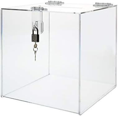 Marketing Holders Clear Ballot Suggestion Box and Lock 10" x 10" Without Header Sign Great for Shows and Expos Lot of 1 by MarketingHolders