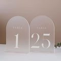 Frosted Arch Table Numbers for Wedding, 25 Pack 5"x7" Frosted Arch Acrylic Signs with Stand Acrylic Table Numbers 1-25, Perfect for Wedding Reception by JINMURY