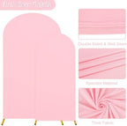 7.2FT, 6FT Wedding Arch Stand and Matching Pink Spandex Fitted Arch Backdrop Cover Set, Round Top Chiara Backdrop Stands and Covers for Birthday Party Baby Shower Banquet Arch Decor (Pink) - Image 4
