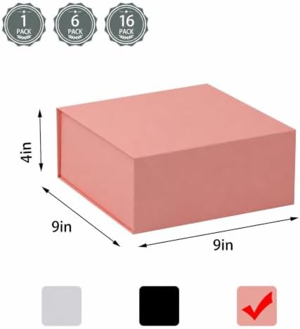 iloMAOZX Pink Gift Box, 9x9x4Inch Gift Boxes for Presents & Packaging - Image 2