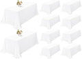 Showgeous 90x132 Inch White Rectangle Tablecloth 10 Pack Fit 8FT Table by Showgeous