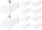 Showgeous 90x132 Inch White Rectangle Tablecloth 10 Pack Fit 8FT Table by Showgeous