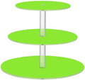 J JOYSAY Fluorescent Green Print Acrylic Cupcake Stand 3 Tier Dessert Table Display Set Clear Cake Stands for Party Wedding Baby Shower Decorations Easy Assembly Macaron Tower by J+JOYSAY