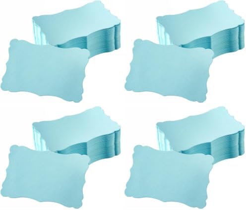 120 Pieces Mini Business Cards, 3.66x2.36 inches, Light Blue (Pack of 4) by Toperd
