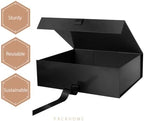 PACKHOME Extra Large Black Gift Box with Ribbon Magnetic Lid 17x14.5x5.5in - Image 6
