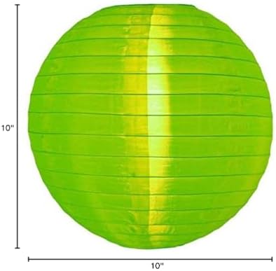 PaperLanternStore.com 10 Inch Apple Green Nylon Lantern (10 PACK) - Image 2