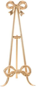 ARTIBETTER Bow Plate Stands Metal Cookbook Display Easel with Foldable Leg - 16" Tall Gold Decorative Platter Holder for Kitchen Table Centerpiece Birthday Baby Shower Wedding by ARTIBETTER