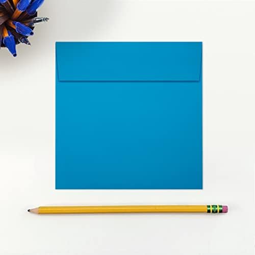 LUXPaper Square Invitation Envelopes | Peel & Press | 5" x 5" | Pool Blue | 80lb. Text | 250 Qty - Image 3