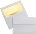 LUXPaper A7 Foil Lined Invitation Envelopes | Peel & Press | 5 1/4" x 7 1/4" | White w/Gold LUX Lining | 60lb. Text | 250 Qty - Image 4