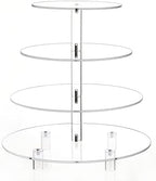 14'' Width XL Large Cupcake Stand 4 Tiered Acrylic Glass Round Cake Stand - Image 6