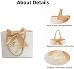 TKSBAG 100 Pack Small Thank You Gift Bags with Handles, 5.5''x 2.3''x4.7'' Mini White Gift Bags Bulk for Baby Shower, Birthday, Wedding, Party Favors, Fathers' Day - Image 3