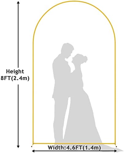 Wokceer 8FT Arch Backdrop Stand Gold Metal Wedding Arch Backdrop Stand - Image 2