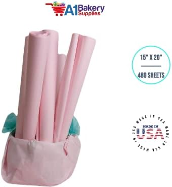 Gift Wrapping Tissue Paper 15X20 480 Pack by A1 Bakery Supplies (Blush Pink) - Image 3
