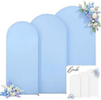 White and Blue Arch Backdrop Cover 7.2FT 6.6FT 6FT Arch Covers Stretchy Backdrop Set of 3, Wedding Arch Cover Spandex Fitted Double-Color Fabric Arch Covers for Party Baby Shower Birthday Decoration by Tao-GePartyDecorations