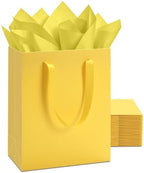 YACEYACE Yellow Gift Bags 20Pack, Yellow Gift Bags with Tissue Paper by YACEYACE