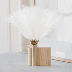 obbsie 50pcs White Faux Pampas Grass Decor, 21.6" Short Artificial Pompous Grass Floral Fake Pompas Grass Branches Vase Filler Flower Arrangement for Home Wedding Boho Decor (Pack of 2) - Image 4