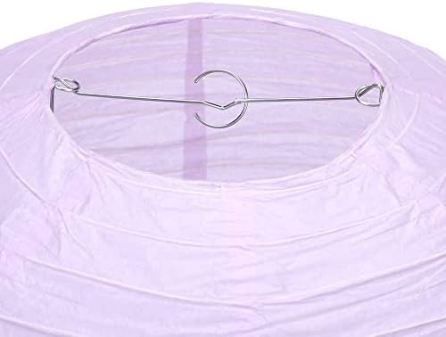 16 inch Chinese Lanterns Large Paper Lanterns Lavender 5 Packs (Purple, 16 inch) - Image 3