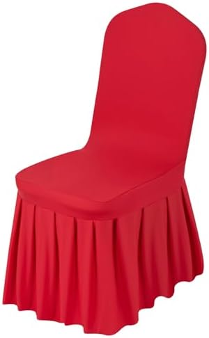 VEVOR Chair Covers, Polyester Spandex Chair Cover, Stretch Slipcovers for Wedding Party Dining Banquet Flat-Front Chair Covers (Red-d, 30PCS) by VEVOR