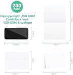 Ohuhu A2 Blank White Cards and Envelopes 200 Pack, 4.25 x 5.5 Folded Cards - Image 2