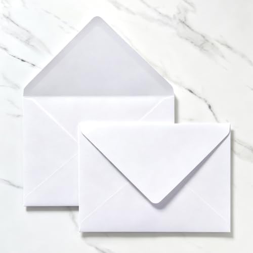 200 Pack 4x6 Envelopes, White A4 Envelopes with Gold Stickers by Unknown