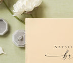 Personalized Guest Book - 11.5" x 8.5" Custom Bride & Groom Names with Bookmark and Hard Cover 140 GSM Blank Pages, for Weddings Guest Book, Engagements, Birthdays, Special Events, Butter - Image 3
