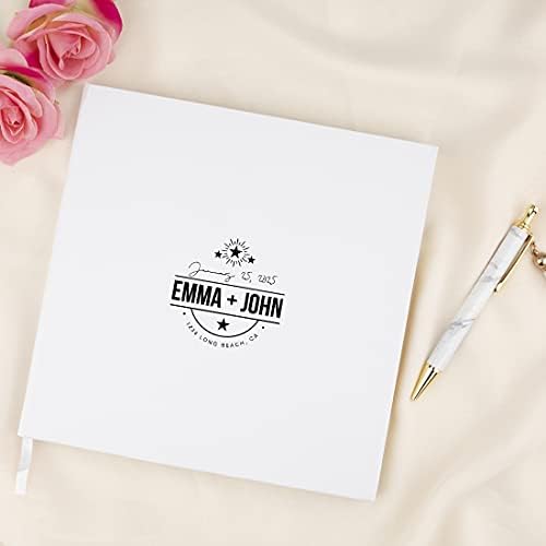 Andaz Press Personalized Wedding Guestbook with Gold Accents, Nautical Star Design White Guest Sign in Guest Registry 120 Pages 8.5 X 8.5 Memories Book for DIY, Scrapbook, Photo Album - Image 2