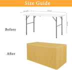 Obstal 2 Pack Table Clothes for 6 Foot Rectangle Tables, Gold - Image 6