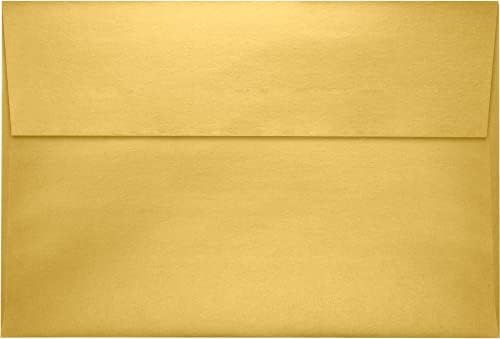 LUXPaper A8 Invitation Envelopes | Peel & Press | 5 1/2" x 8 1/8" | Gold Metallic | 80lb. Text | 250 Qty - Image 2