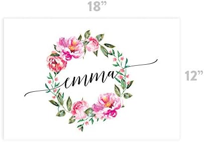 Andaz Press Custom Personalized Disposable Paper Placemats, 12 x 18 Inch, Set of 25, Pink Peonies Wreath Floral, Tableware, Dining, Tabletop, Table Setting for Wedding, Bridal Shower, Baby Shower - Image 3