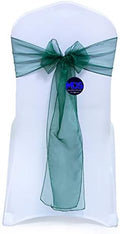 Pack of 100 Organza Chair Sashes for Wedding & Event Décor – Hunter Green by MDS