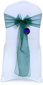 Pack of 100 Organza Chair Sashes for Wedding & Event Décor – Hunter Green by MDS