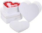 Set of 3 Heart Shaped Gift Boxes with Ribbon Bow Clear Window Decorative Heart Gift Flower Wrapping Boxes for Wedding, Birthday, Anniversary, Valentine's Day, Mother's Day, Baby Showers (White) - Image 2