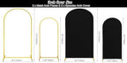7.2FT, 6FT Wedding Arch Stand and Matching Black Spandex Fitted Arch Backdrop Cover Set, Round Top Chiara Backdrop Stands and Covers for Birthday Party Baby Shower Banquet Arch Decor (Black) - Image 2