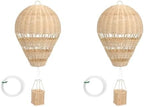 Toyvian 2PCS Rattan Hot Air Balloon Decor for Nursery, Hanging Wall Decor by Toyvian