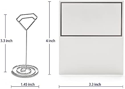 Jofefe 24Pcs Unique Table Number holders with 24Pcs Place Cards, Place Card Holder, Table Card Holders, Table Number Stands, Photo holder Name Card Picture Clips for Wedding, Birthday Party - Image 2