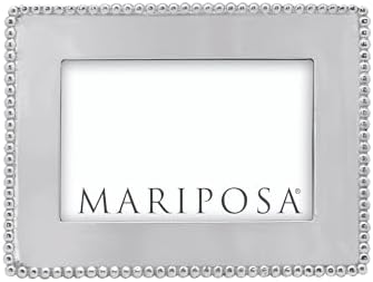 MARIPOSA BEADED 4X6 ENGRAVABLE FRAME | SILVER | BRILLANTE | FRAMES | ENGRAVABLE FRAMES | RECYCLED SANDCAST ALUMINUM | HANDMADE IN MEXICO by Unknown