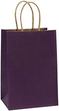 BagDream Small Gift Bags with Handles 5.25x3x8 Inch Purple 100 Pack Bulk by BagDream