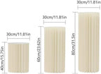 Cylinder Stands for Party, 3 Pack Paper Cylinder Pedestal Stand with Acrylic Disc, Foldable Round Columns and Pillars, White Cake Stands Flower Rack for Wedding Dessert Birthday Event Deco - Image 3